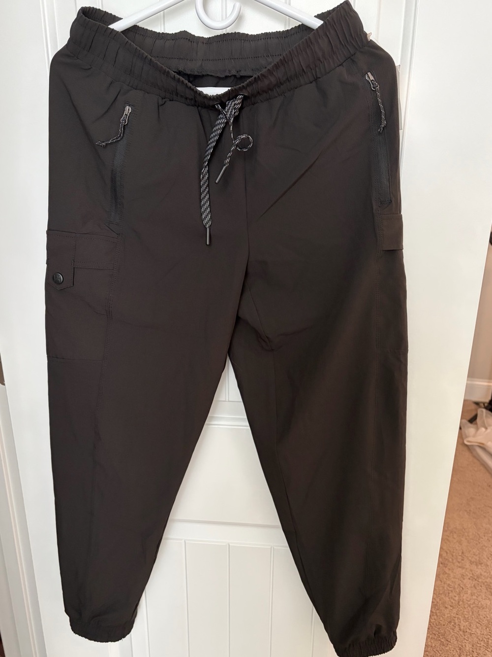 Avalanche Black Cargo Jogger Pants with Drawstring